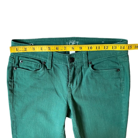 ANN TAYLOR LOFT  | GREEN MODERN SKINNY JEANS  SZ 4P - Picture 5 of 9
